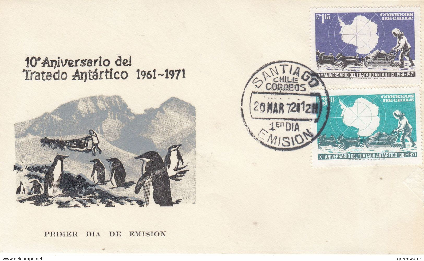 Chile 1972 Antarctic Treaty Ca 20 Mar 72 FDC (AC168) - Antarctic Treaty