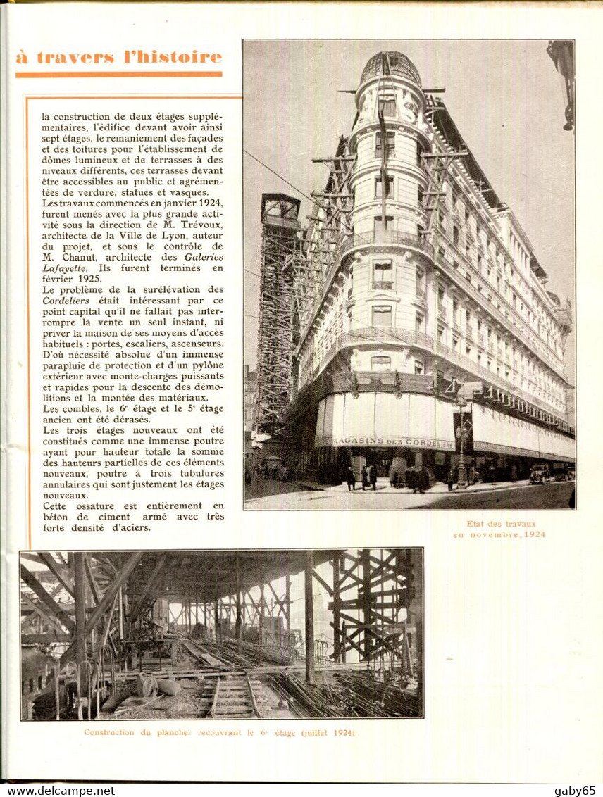 LYON.FASCICULE  LES CORDELIERS A TRAVERS L'HISTOIRE.OFFERT PAR LES GALERIES LAFAYETTE.IMPRIMERIE GEORGES LANG. - Non Classés