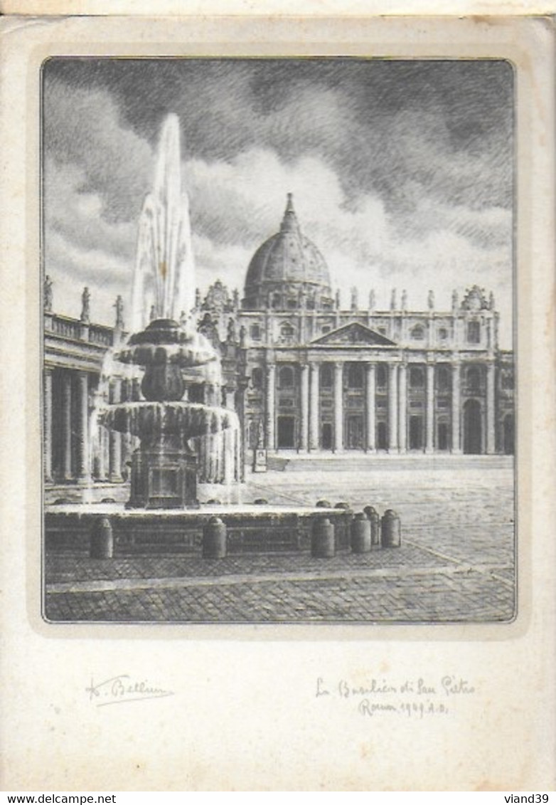 La Basilica San Pietro.  - Gravure De Bellini Roma 1949 A.D. - Iglesias