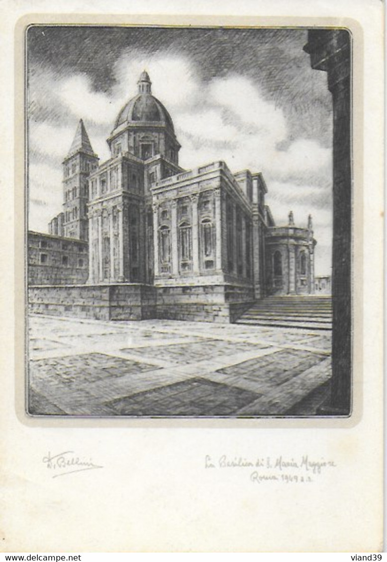 La Basilica Di Santa Maria Maggiore  - Gravure De Bellini Roma 1949 A.D. - Iglesias