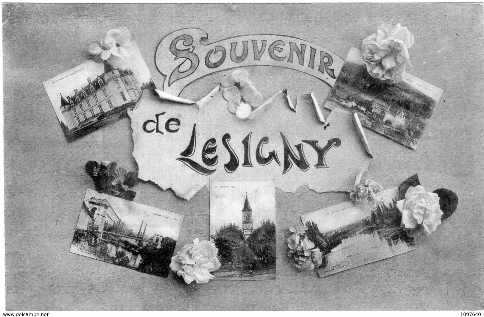 SOUVENIR DE LESIGNY. Carte De Cinq Vues - Sonstige & Ohne Zuordnung