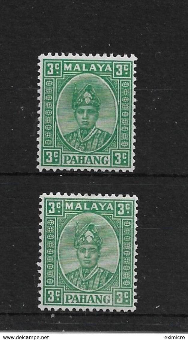 MALAYA - PAHANG 1941 3c Ordinary Paper And 3c Thin Striated Paper SG 31, 31a MOUNTED MINT Cat £110 - Pahang
