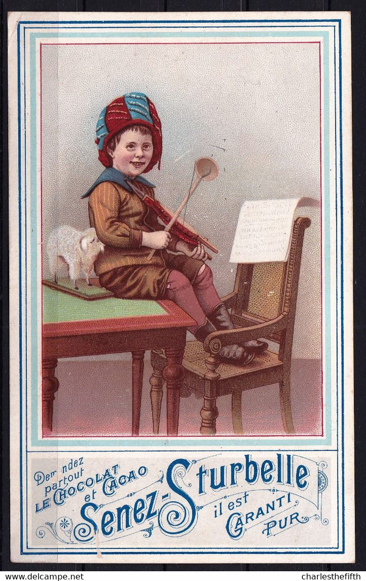 GRAND CHROMO CHOCOLADE CHOCOLAT SENEZ STURBELLE  Schaarbeek Bruxelles - BOY PLAYS VIOLIN ON A BELLOW - SOUFFLET - Andere & Zonder Classificatie