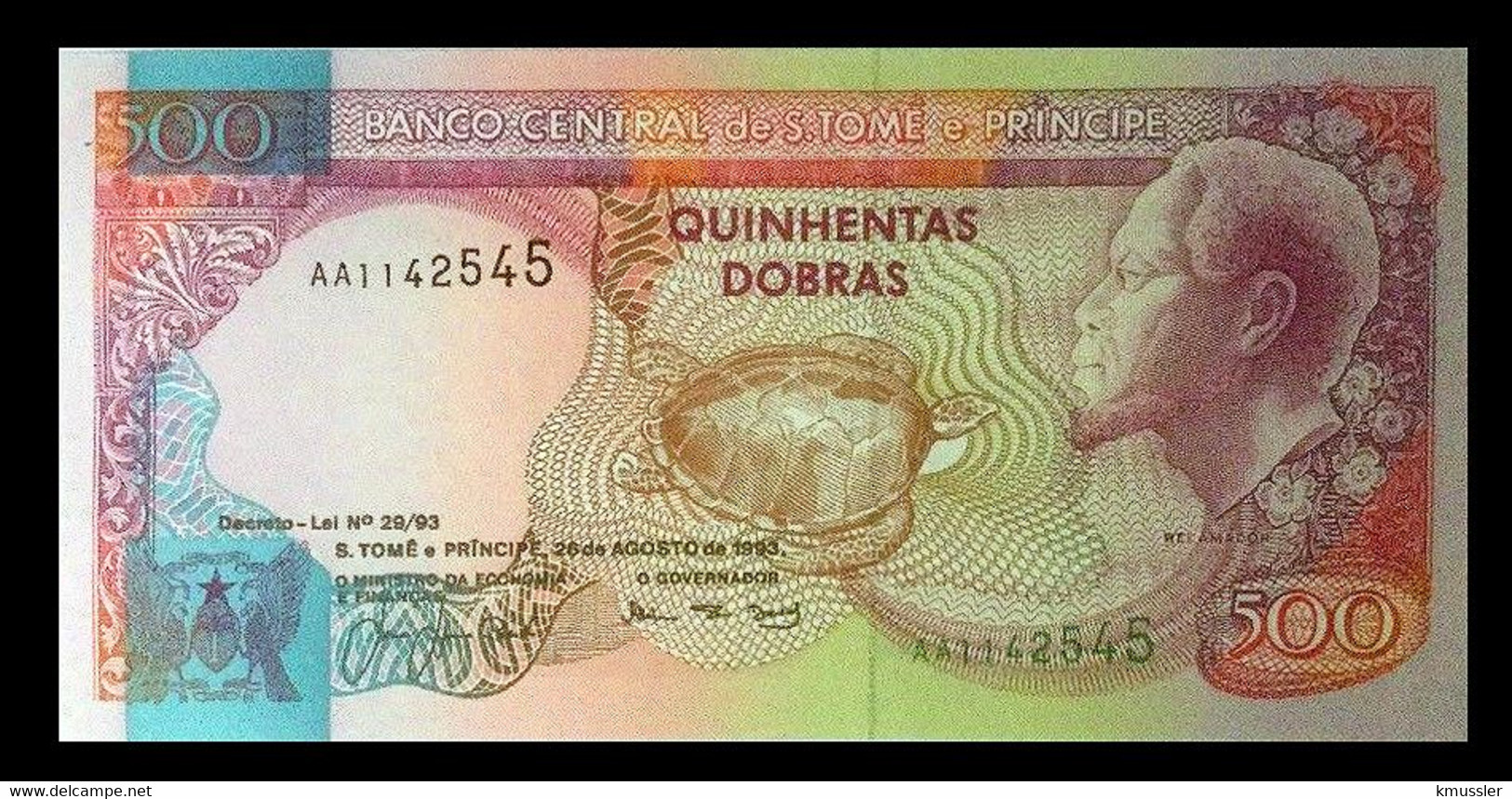 # # # Banknote Tome Und Principe 500 Dobras 1993 UNC # # # - San Tomé E Principe