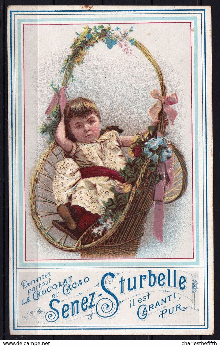 GRAND CHROMO CHOCOLADE CHOCOLAT SENEZ STURBELLE  Schaarbeek Bruxelles - GIRL IN FLOWER BASKET - PANIER DE FLEURS - Other & Unclassified