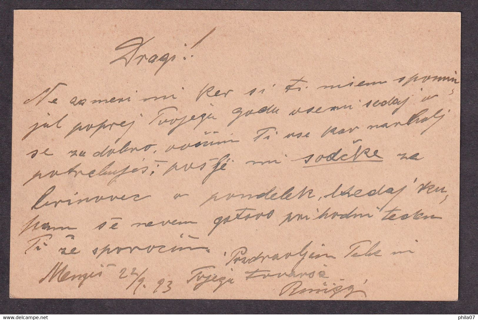 Austria/Slovenia - Stationery Sent From Mengeš To Škofja Loka 22.09.1893. Rare Cancel Of Post MANNSBURG. - Covers & Documents