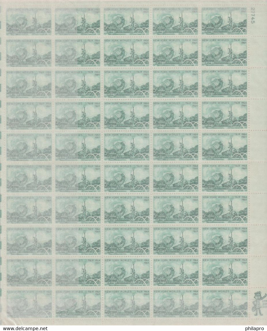 ETATS UNIS  3 FULL SHEETS  -  NEW YORK FAIR +LIBERTY STATUE ** MNH  Réf  GF - Fogli Completi