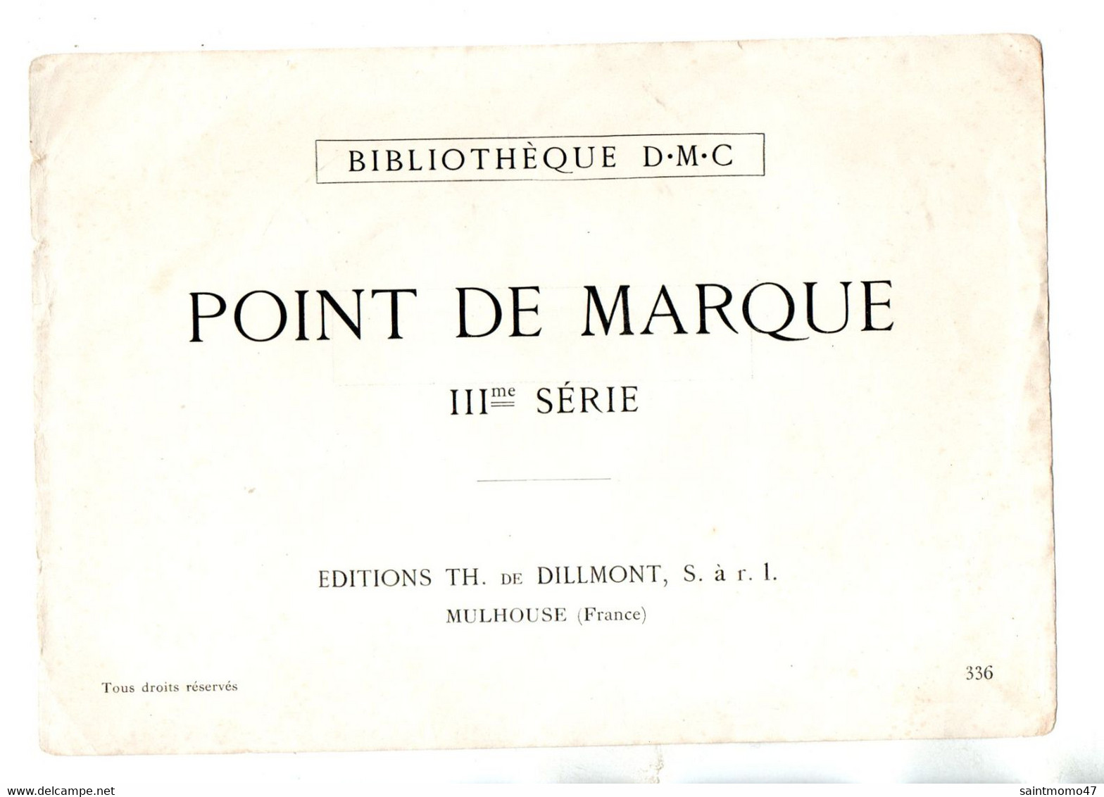 BIBLIOTHÈQUE D.M.C. . POINT DE MARQUE . BRODERIES - Réf. N°272F - - Patrons