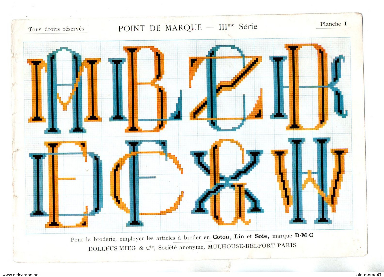 BIBLIOTHÈQUE D.M.C. . POINT DE MARQUE . BRODERIES - Réf. N°272F - - Patrons