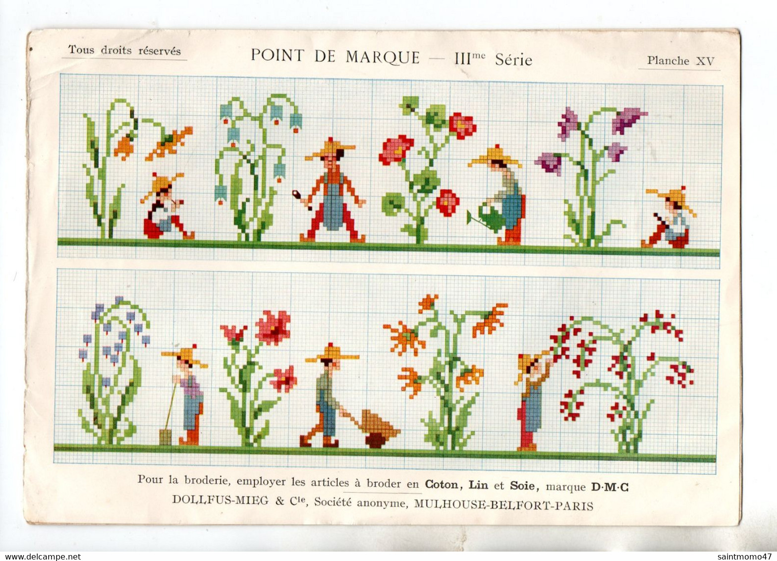 BIBLIOTHÈQUE D.M.C. . POINT DE MARQUE . BRODERIES - Réf. n°272F -