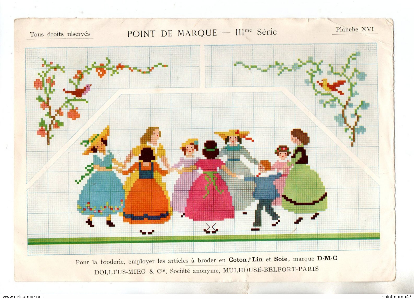 BIBLIOTHÈQUE D.M.C. . POINT DE MARQUE . BRODERIES - Réf. n°272F -