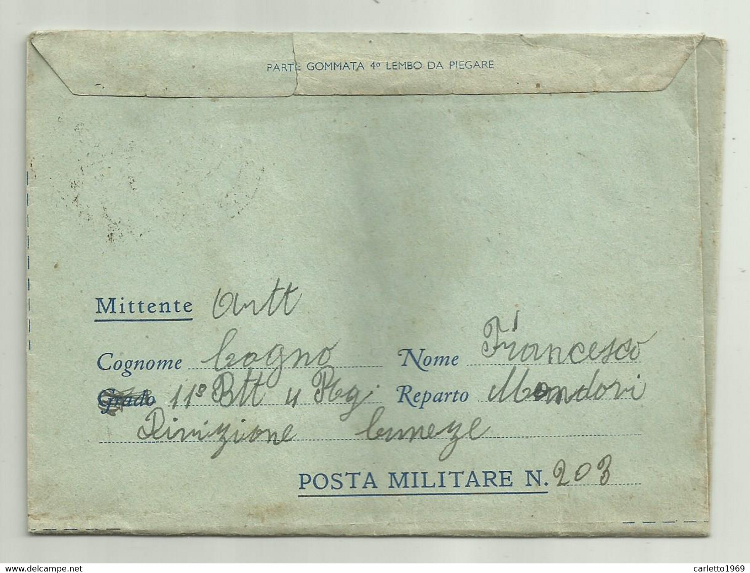 BIGLIETTO POSTALE FORZE ARMATE 4 REGG. ARTIGLIERIA ALPINI CUNEO 11a BATTERIA GRUPPO MONDOVI  1942 - Stamped Stationery