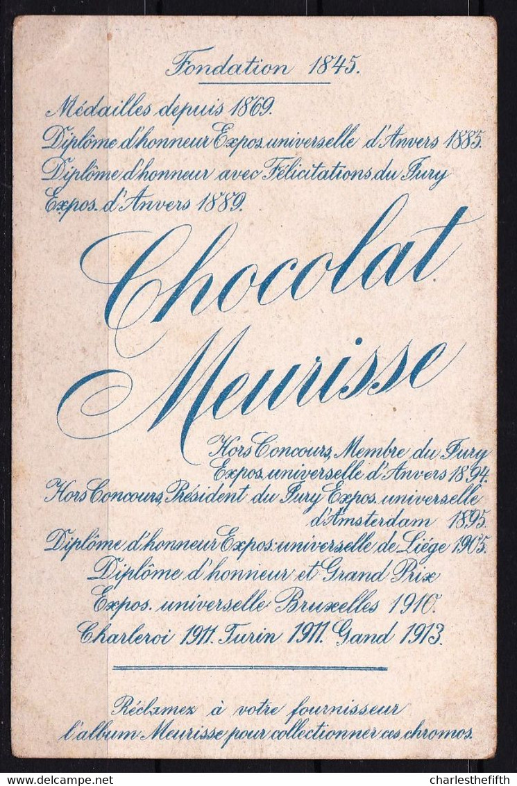 CHROMO CHOCOLAT MEURISSE (ca 1913) - Série V Nr 4 - Conquérants, Conquerors - ATTILA KING OF THE HUNS - Sonstige & Ohne Zuordnung