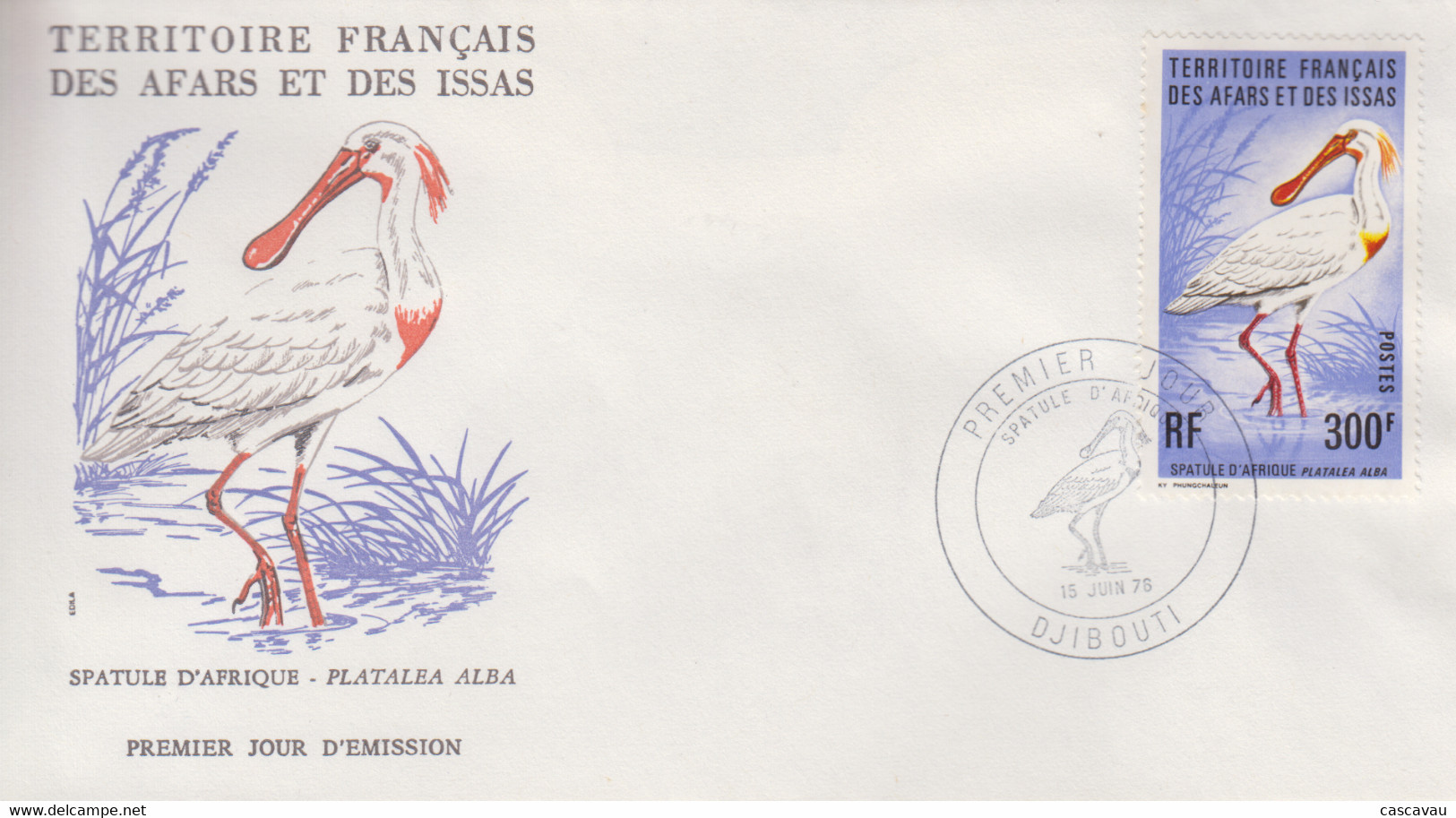 Enveloppe  FDC  1er  Jour  TERRITOIRE  FRANCAIS   Des   AFARS  Et  ISSAS     Oiseaux   1976 - Storchenvögel