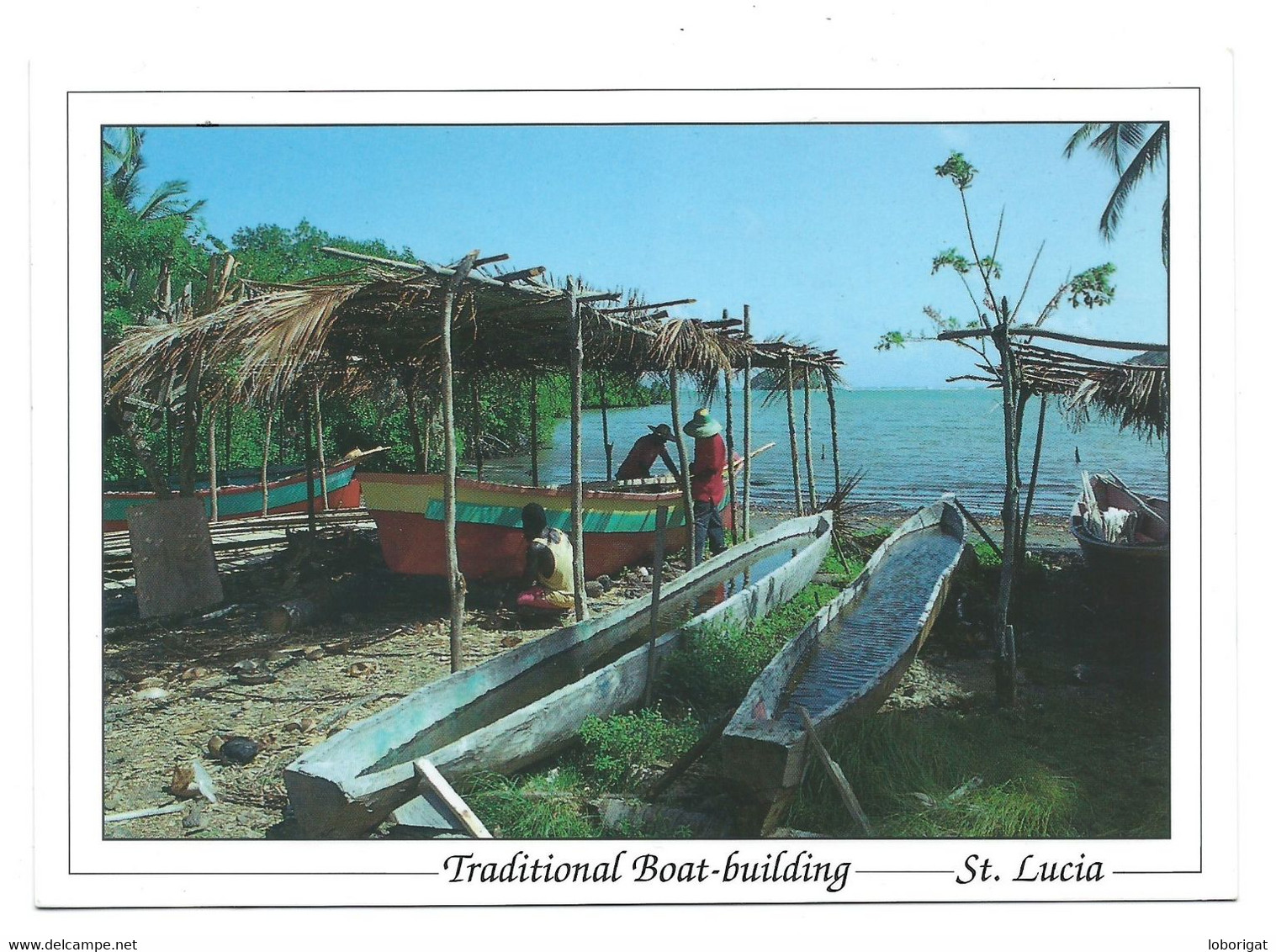 BUILDING FISHING BOATS AT PRASLIN.- SANTA LUCIA.- CARIBE.- ( ANTILLAS ) - Saint Lucia