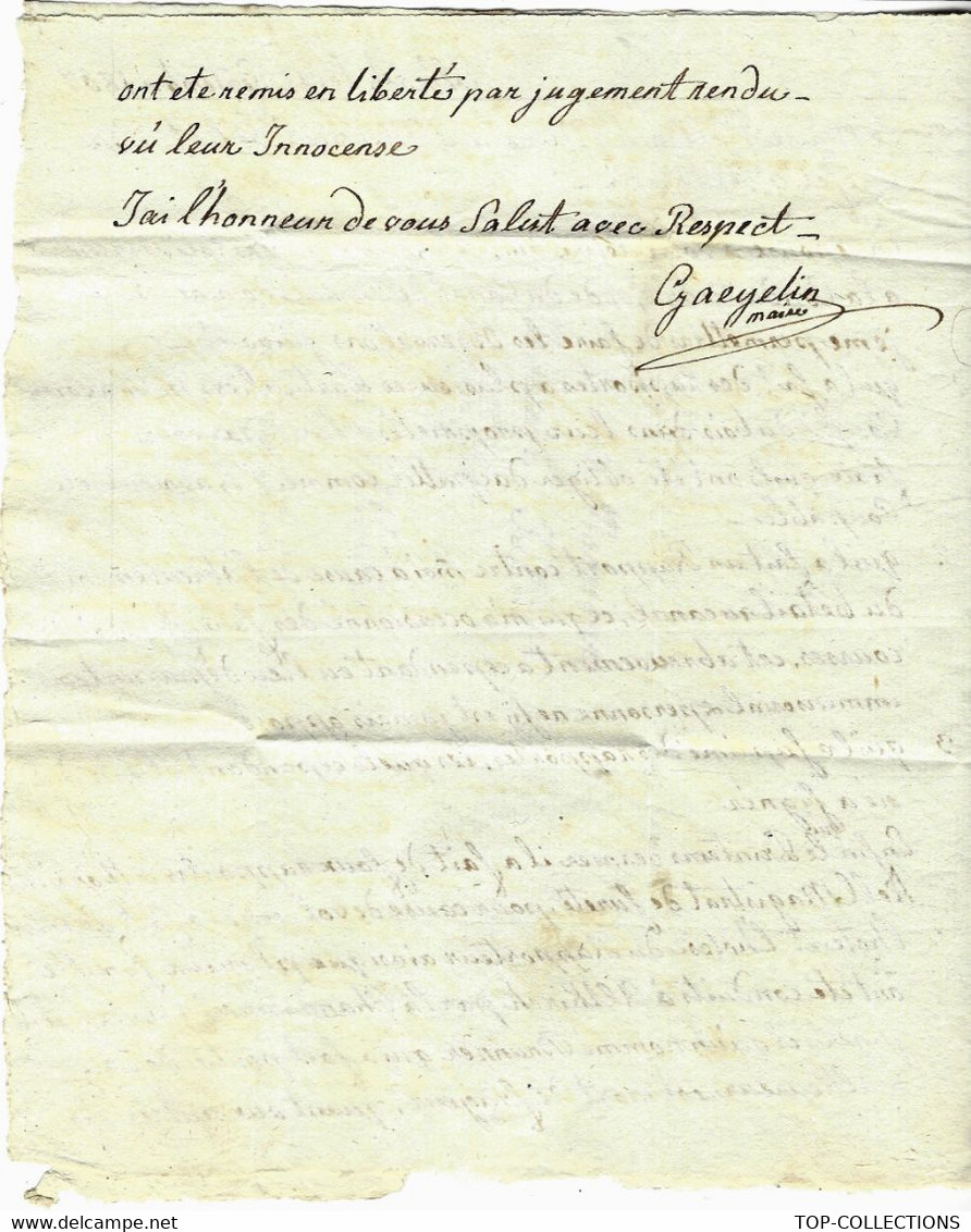 1807 Illzach Haut Rhin Gaeyelin Maire CONDUITE D'UN GARDE DU CANAL De Brirac Birglé FAUX TEMOIGNAGES ETC.. - Documents Historiques