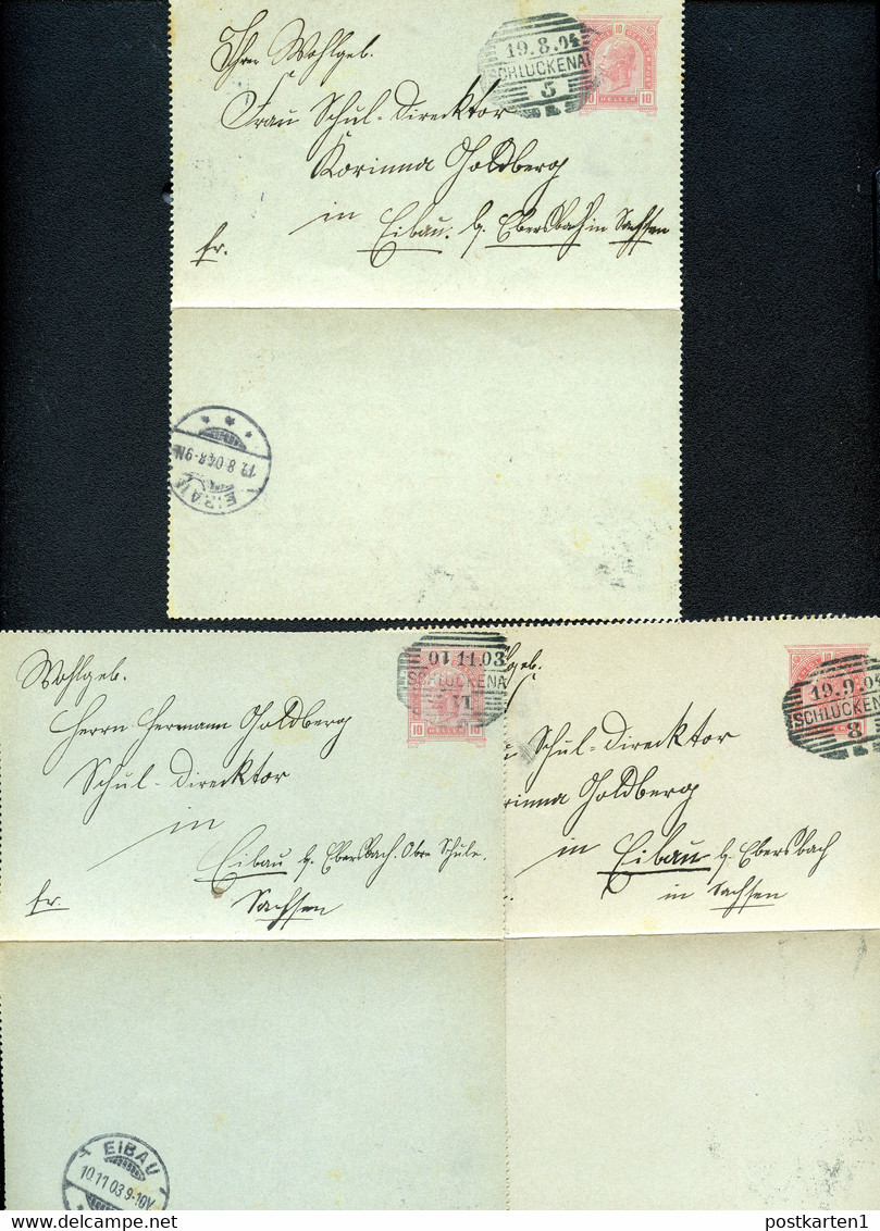 ÖSTERREICH 3 Kartenbriefe K42 Schluckenau Šluknov 1903-04 Kat. 16,00 € - Cartes-lettres