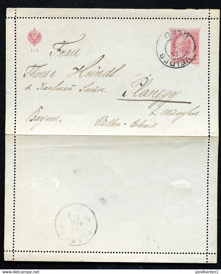 ÖSTERREICH Kartenbrief K45 Veldes Bles SLOWENIEN - Planegg 1907 - Letter-Cards