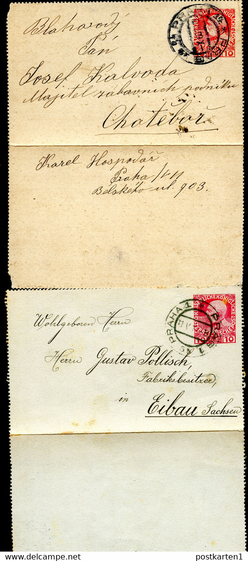 ÖSTERREICH Kartenbriefe K47a+c Prag Praha 1909-12 Kat. 12,00 € - Letter-Cards