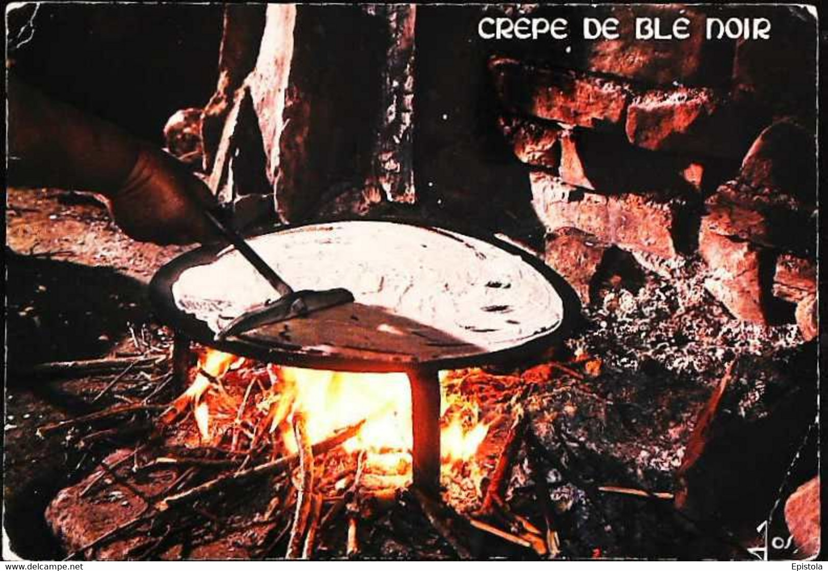 ► CPSM   Recette Crepe De Blé Noir Feu Cheminée - Recettes (cuisine)