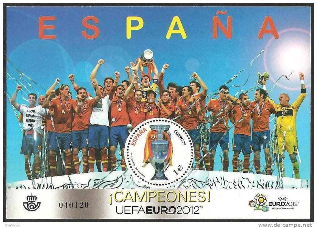 2012-ED. 4757 H.B.-ESPAÑA CAMPEONES DE LA EURO UEFA 2012. CAMPEONATO DE EUROPA DE FÚTBOL-NUEVO - Blocs & Hojas