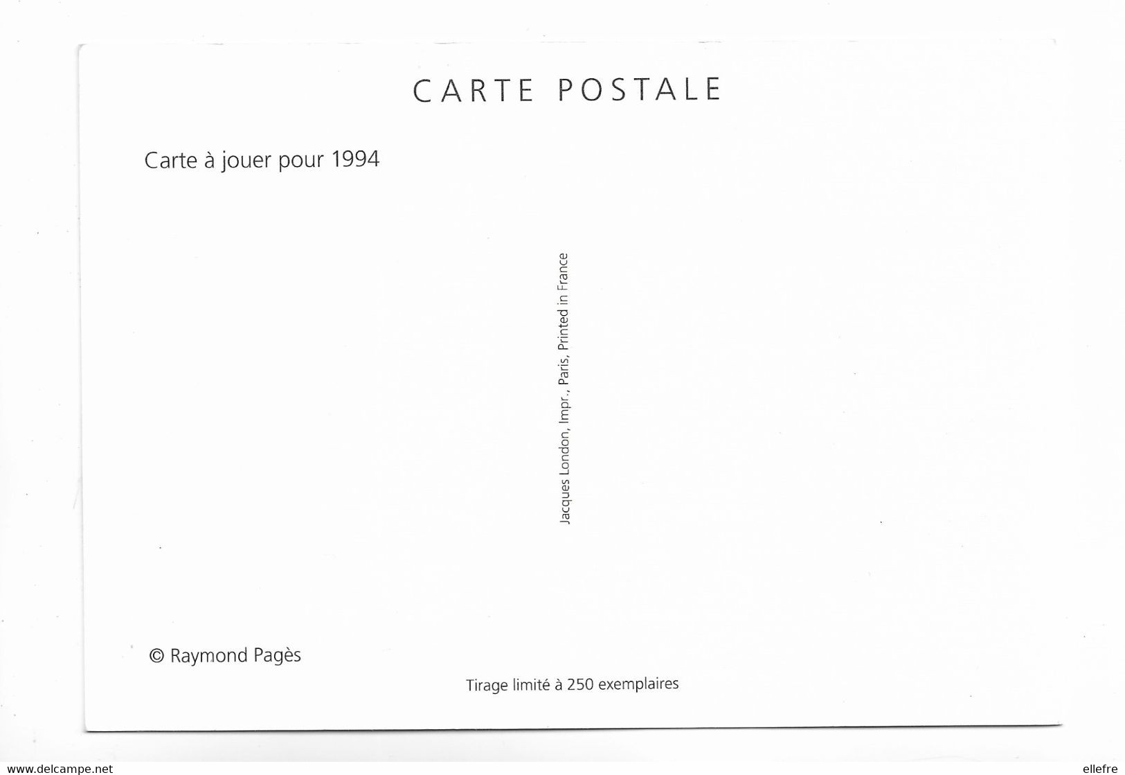 CPM Ilustrateur Raymond Pagès - Carte à Jouer Pour 1994 - Pages