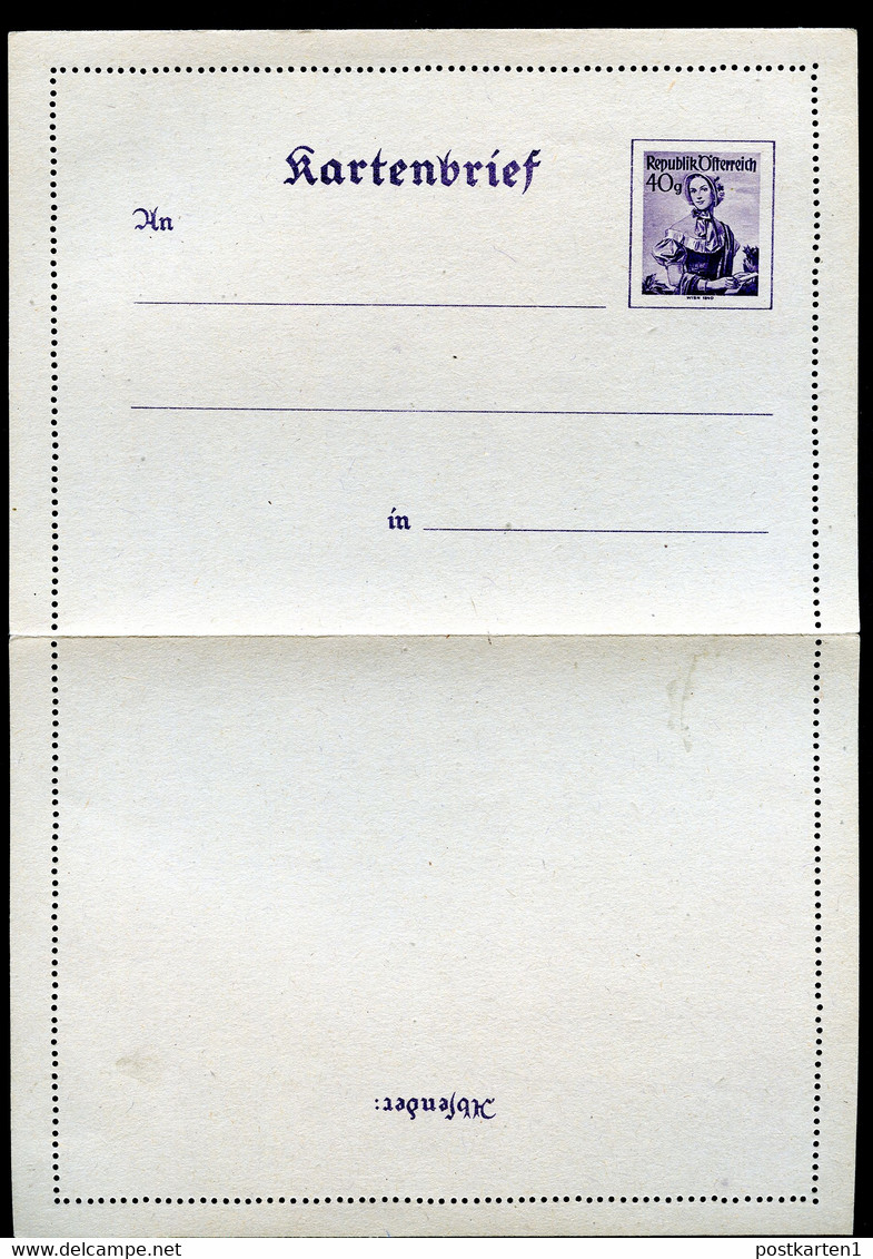 ÖSTERREICH Kartenbrief K68 Postfrisch 1949 Kat. 13,00 € - Cartes-lettres