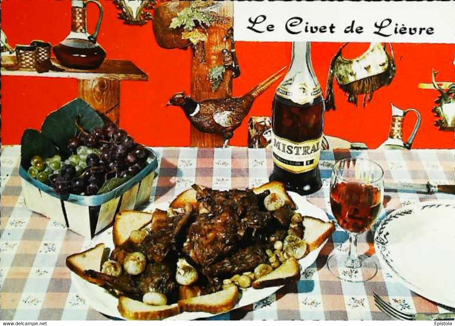 ► CPSM   Recette Le Civet De Lièvre  Faisan Raisin - Recettes (cuisine)