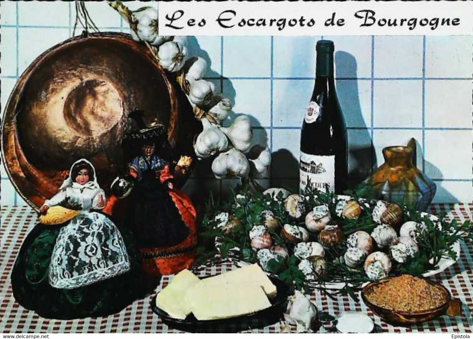 ► CPSM   Recette Les Escargots De Bourgogne  Poupée Doll - Recettes (cuisine)