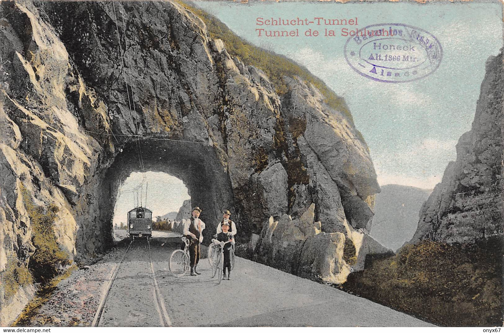 VOGESEN-88-Vosges-68-Haut-Rhin-LA SCHLUCHT-GERARDMER-Munster-TRAM-TRAMWAY-Cachet Bazar Honeck-Alsace - Autres & Non Classés