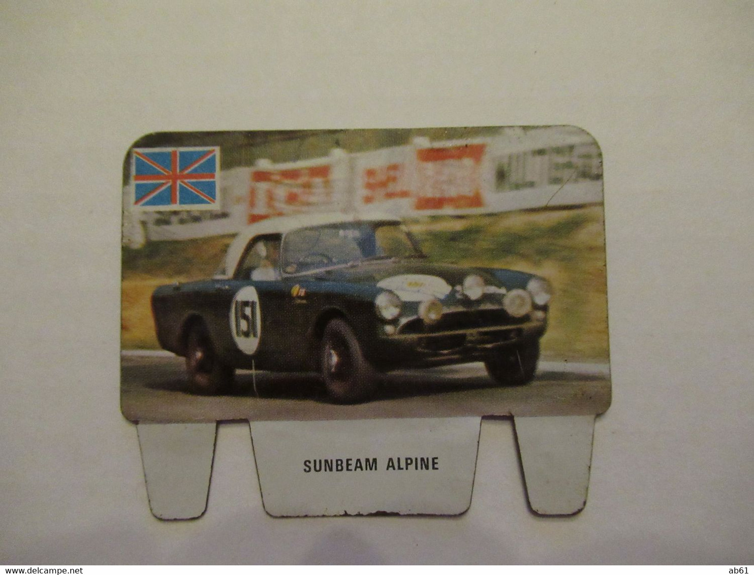 Plaque Métal Publcitaire Lessive Crio ( Collection De 30 Voitures Grand Prix Auto ' Sunbeam Alpine  Grande Bretagne - Automotive