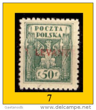 Levante-Polacco-01 - 1919 - Y&T: n. 1, 2, 3, 4, 5, 6, 7, (+) - Privi di difetti occulti - A scelta.