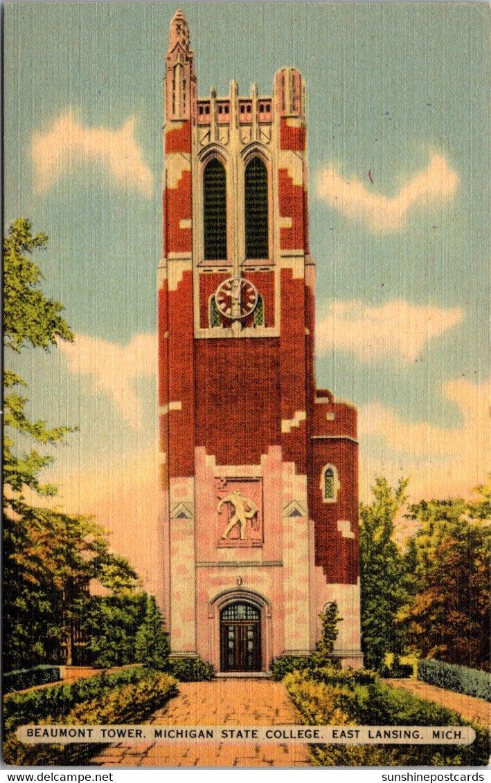 Michigan East Lansing Beaumont Tower Michigan State College 1940 - Lansing