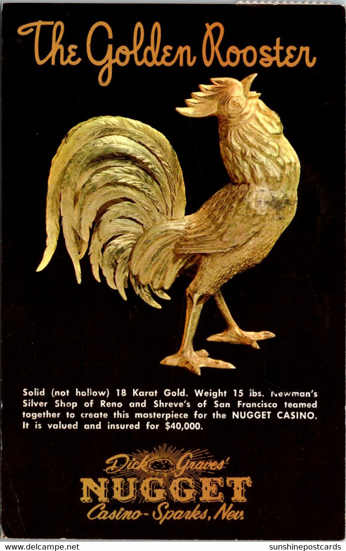 Nevada Sparks Dick Graves' Nugget Casino The Golden Rooster 1961 - Reno