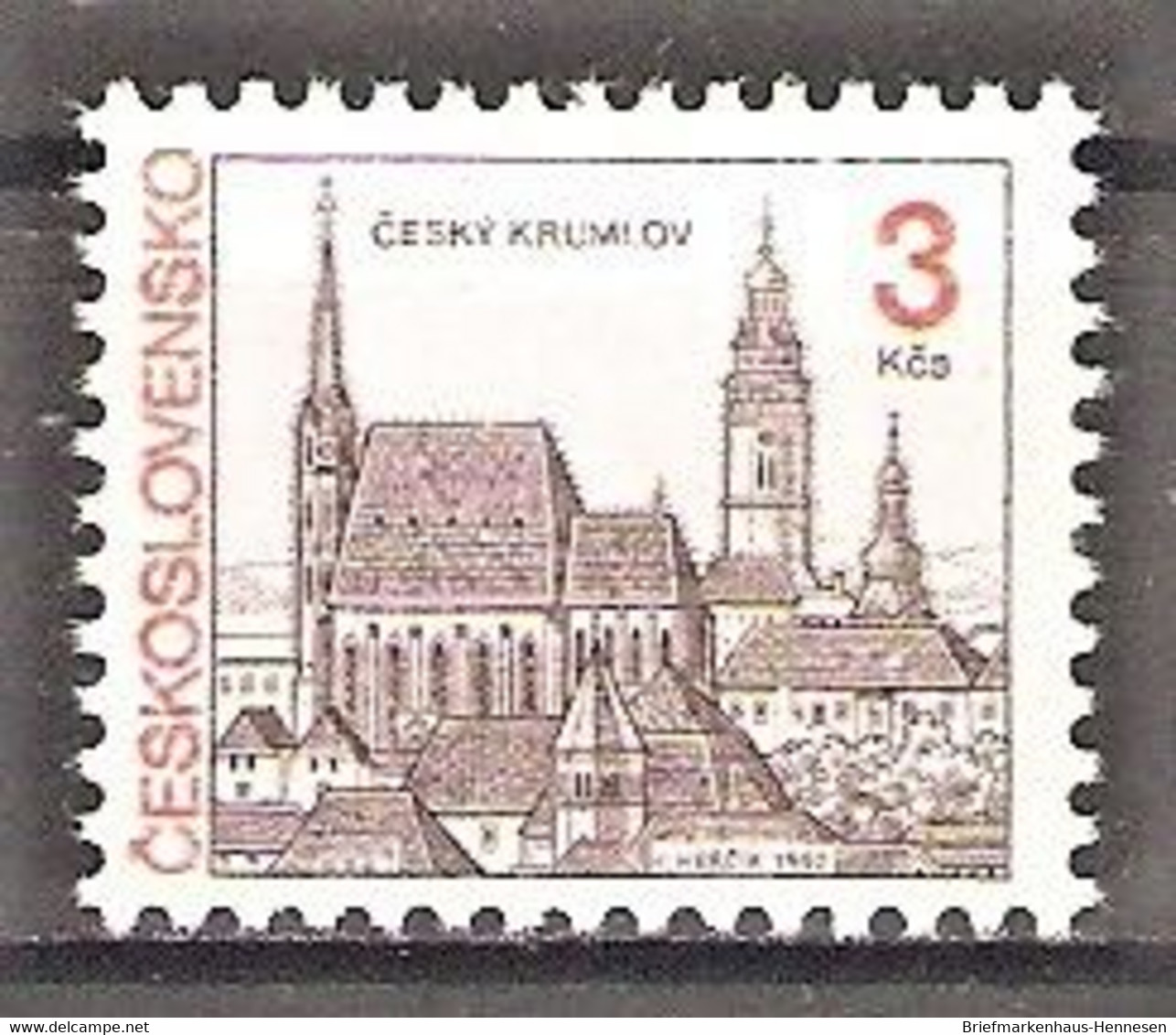 Tschechoslowakei Mi.Nr. 3132 ** Architektur 1992 / Český Krumlov - Unused Stamps