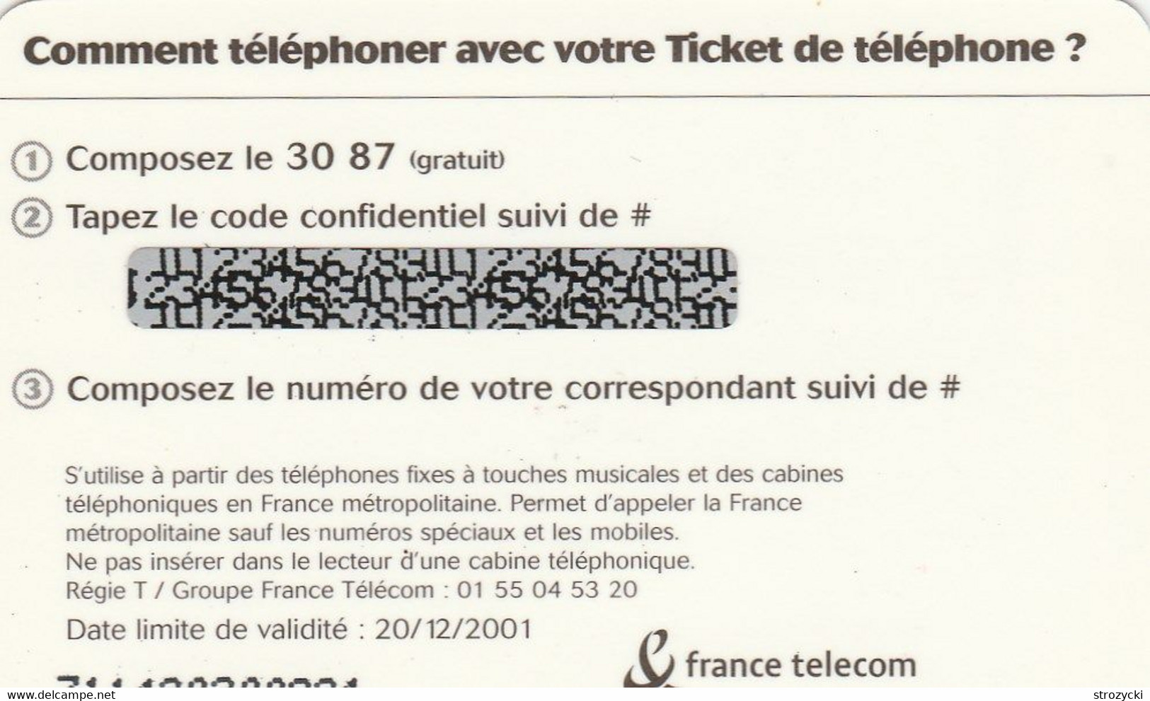 France -  Cycling - 88 Tour De France 2001 - FT Tickets