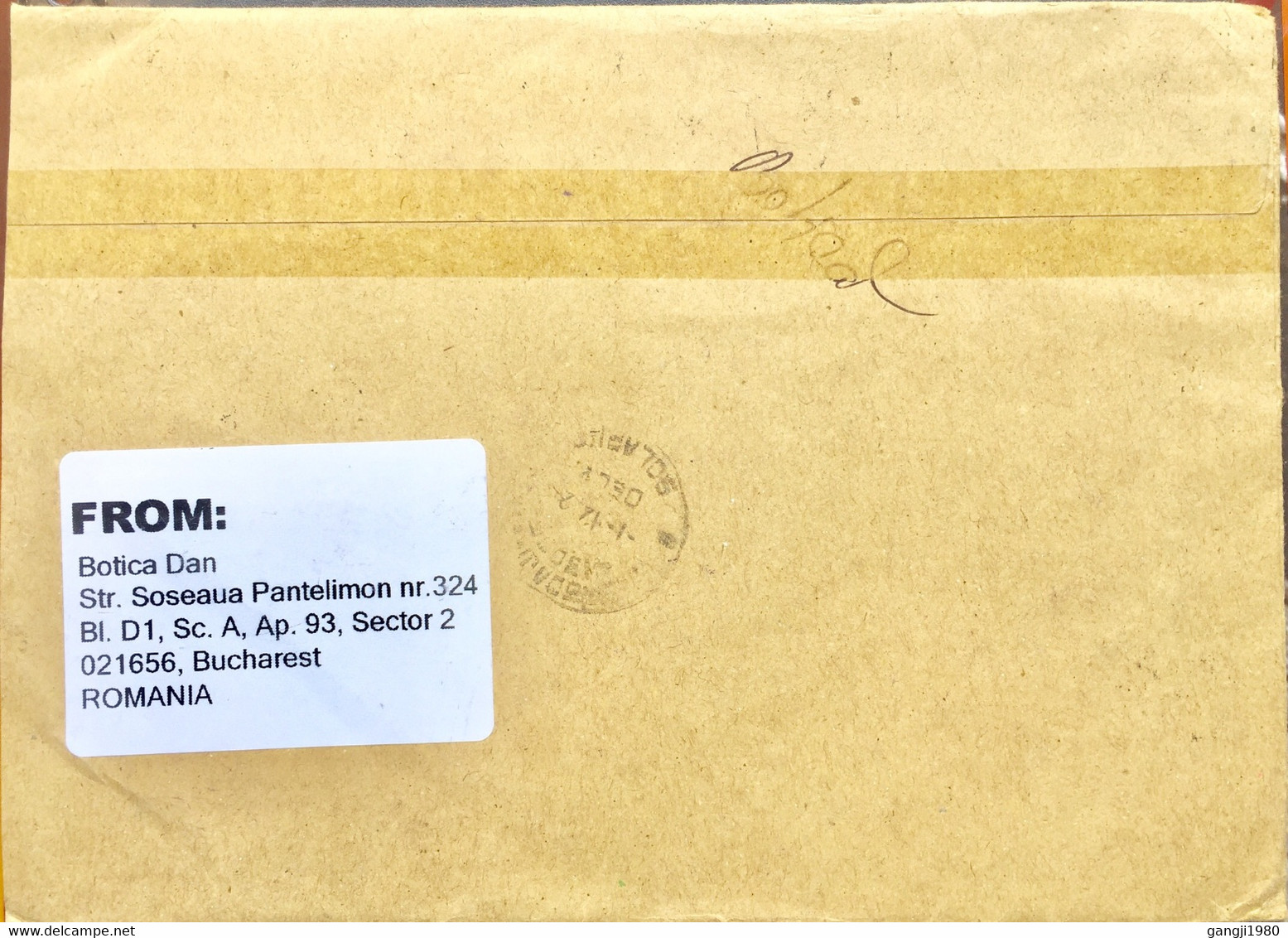 ROMANIA 2021, REGISTERED AIRMAIL COVER BUCHAREST TO INDIA,19.50 L RATE ,LOCOMOTIVE,RAILWAY,BUILDING,TUNNEL,CUSTOM MUMBAI - Covers & Documents