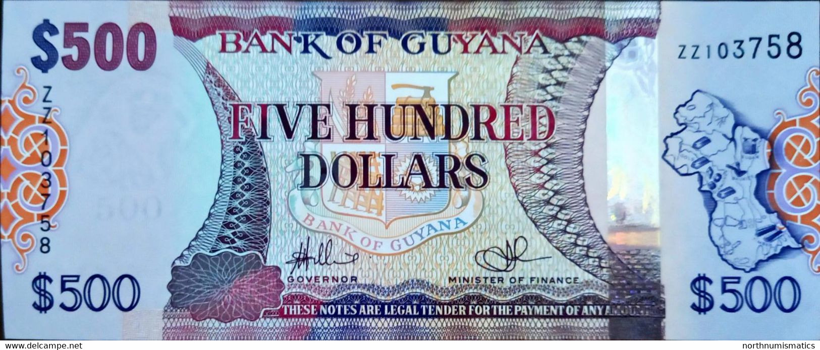 Guyana 500 Dollars ZZ Replacement Unc - Guyana