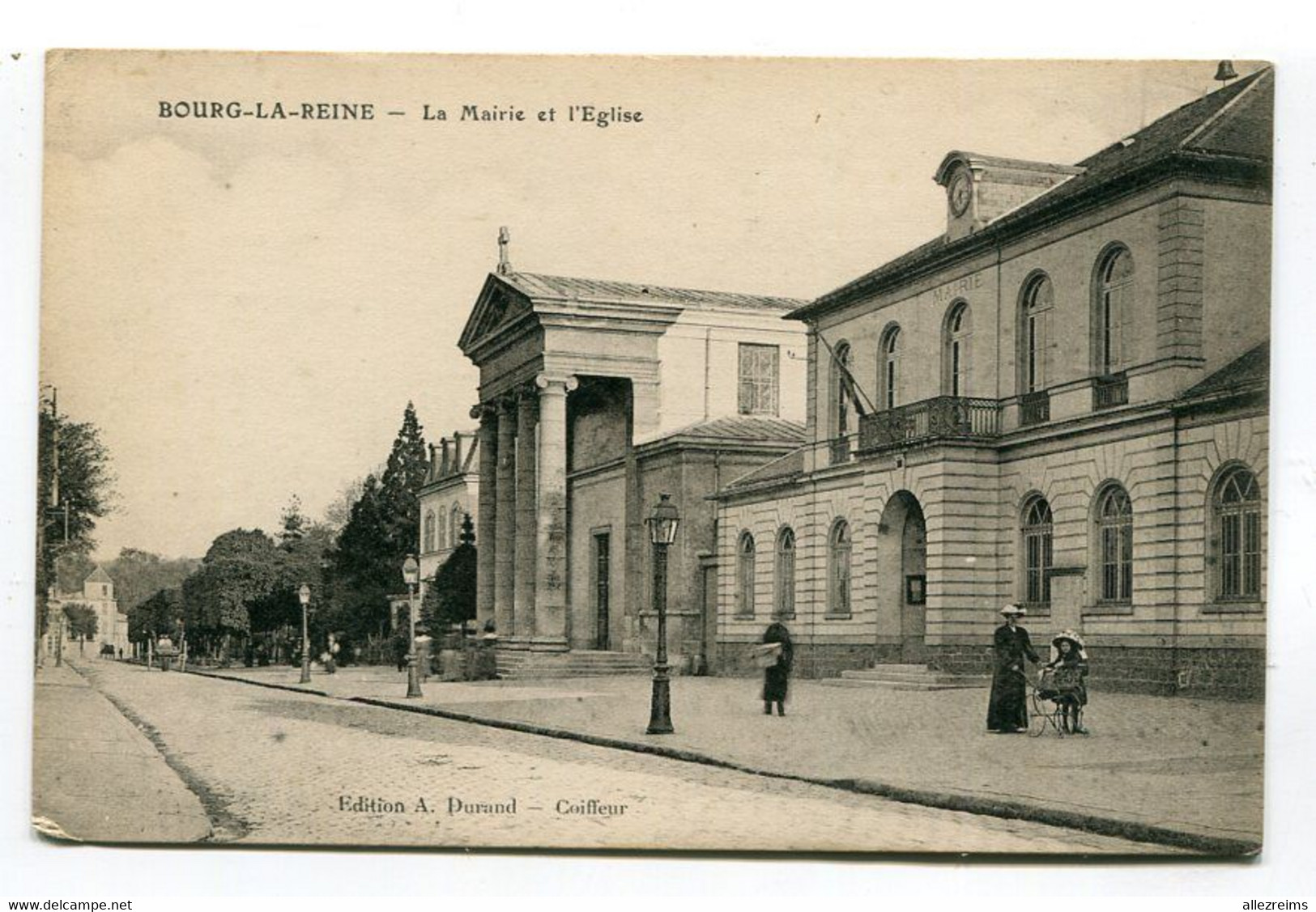 CPA   BOURG LA REINE   Mairie Et église       VOIR  DESCRIPTIF  §§§ - Bourg La Reine