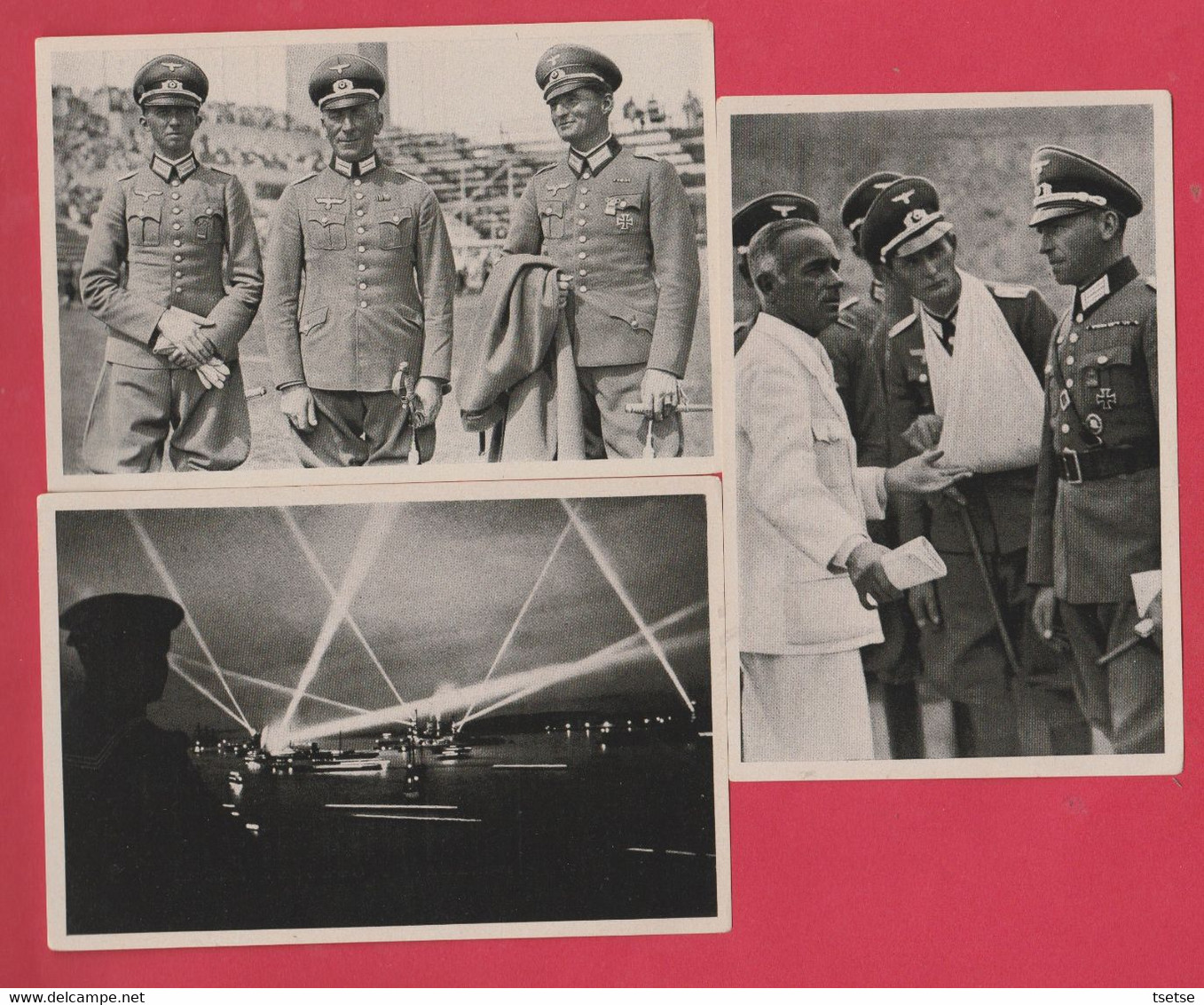 Chromos Nazis - 3 Bilder / Images  / Olympia 1936 / Propagande  ( Always See Reverse ) - Weltkrieg 1939-45