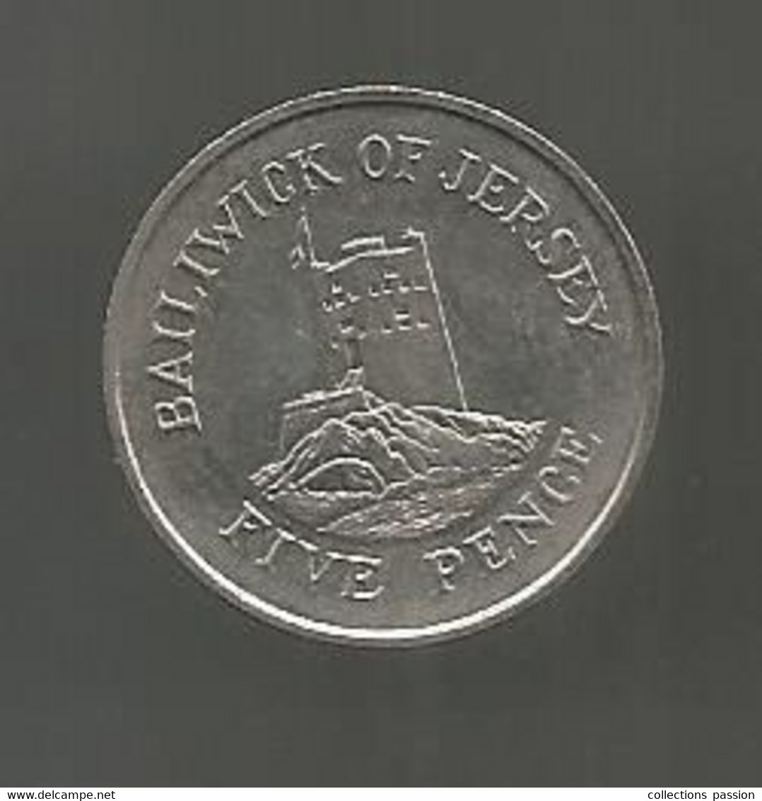 JC, Monnaie , BAILIWICK OF JERSEY , 5 , Five Pence , 1988 , 2 Scans - Jersey