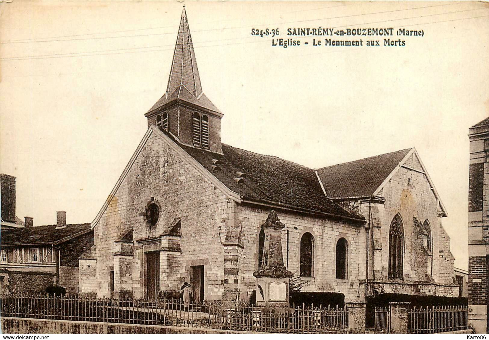 St Rémy En Bouzemont * Vue Sur L'église Du Village Et Le Monument Aux Morts - Saint Remy En Bouzemont