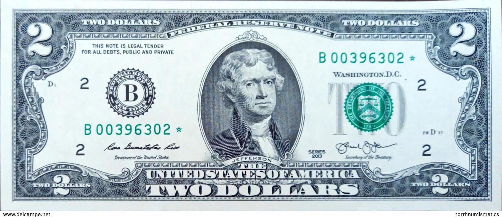 United States Of America 2 Dollars 2013 B Replacement Unc - Sets & Sammlungen