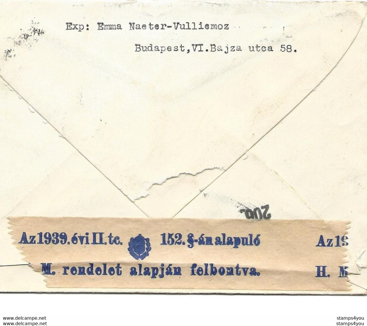 286 - 26 - Enveloppe Envoyée De Hongrie En Suisse - Censure - Guerre Mondiale (Seconde)