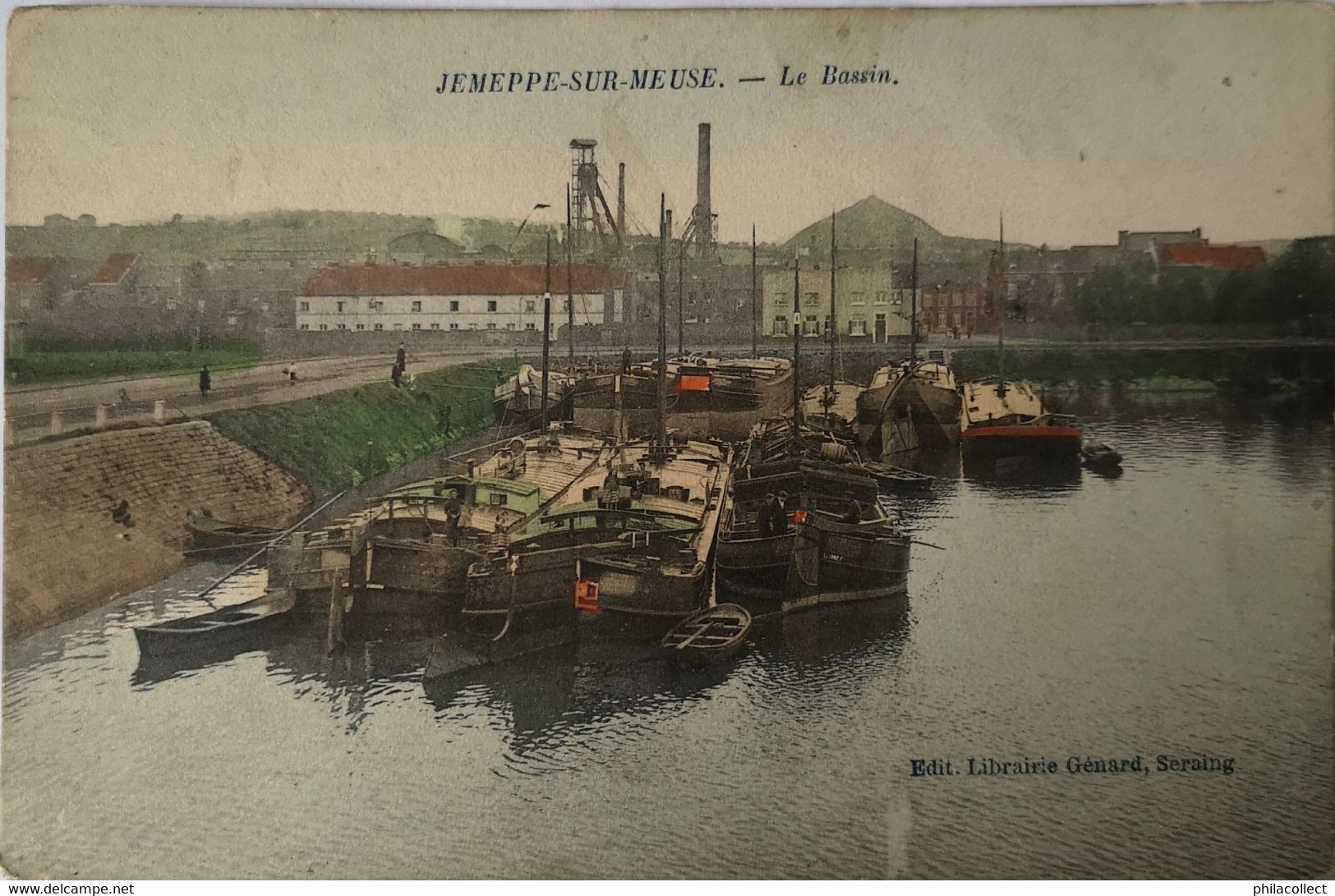 Jemeppe Sur Meuse (Seraing) Le Bassin (Color - Bateau) 19?? Vlekkig - Andere & Zonder Classificatie