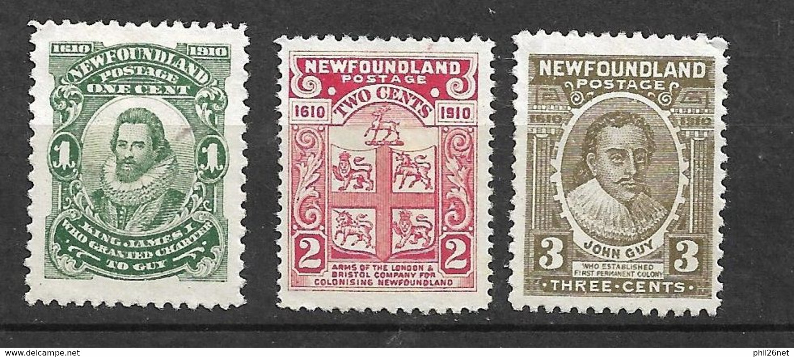 Canada Terre Neuve    N° 72  à  74    Neufs  *   B/TB      - 1908-1947