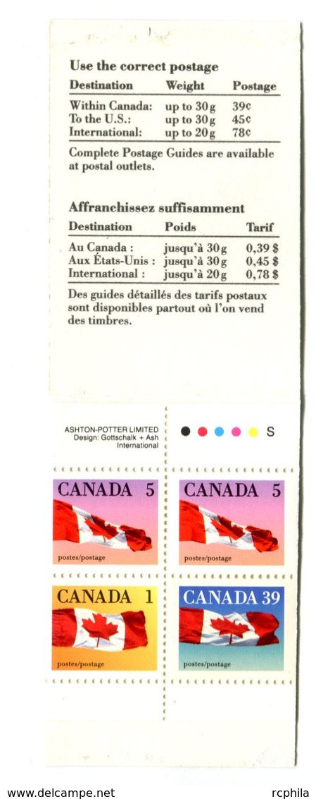 RC 16602 CANADA BK111 FLAG ISSUE CARNET COMPLET BOOKLET MNH NEUF ** - Libretti Completi