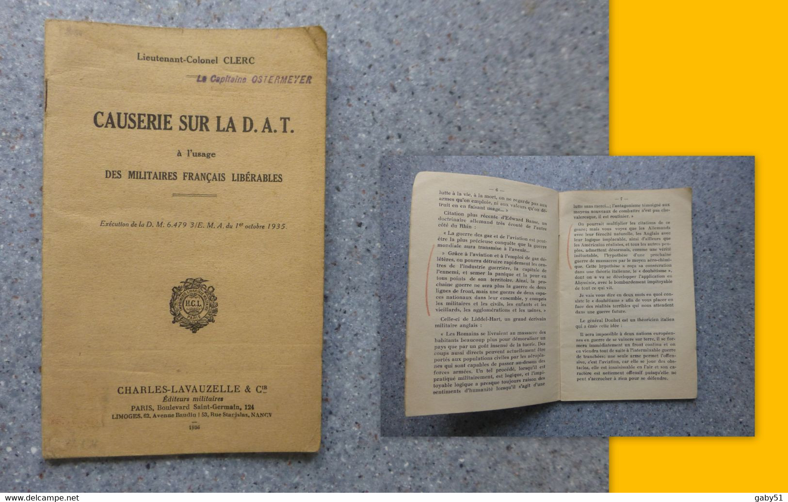 Causerie Sur La D.A.T. (attaques Aériennes), Colonel Clerc, 1936 ; L 08 - 1901-1940