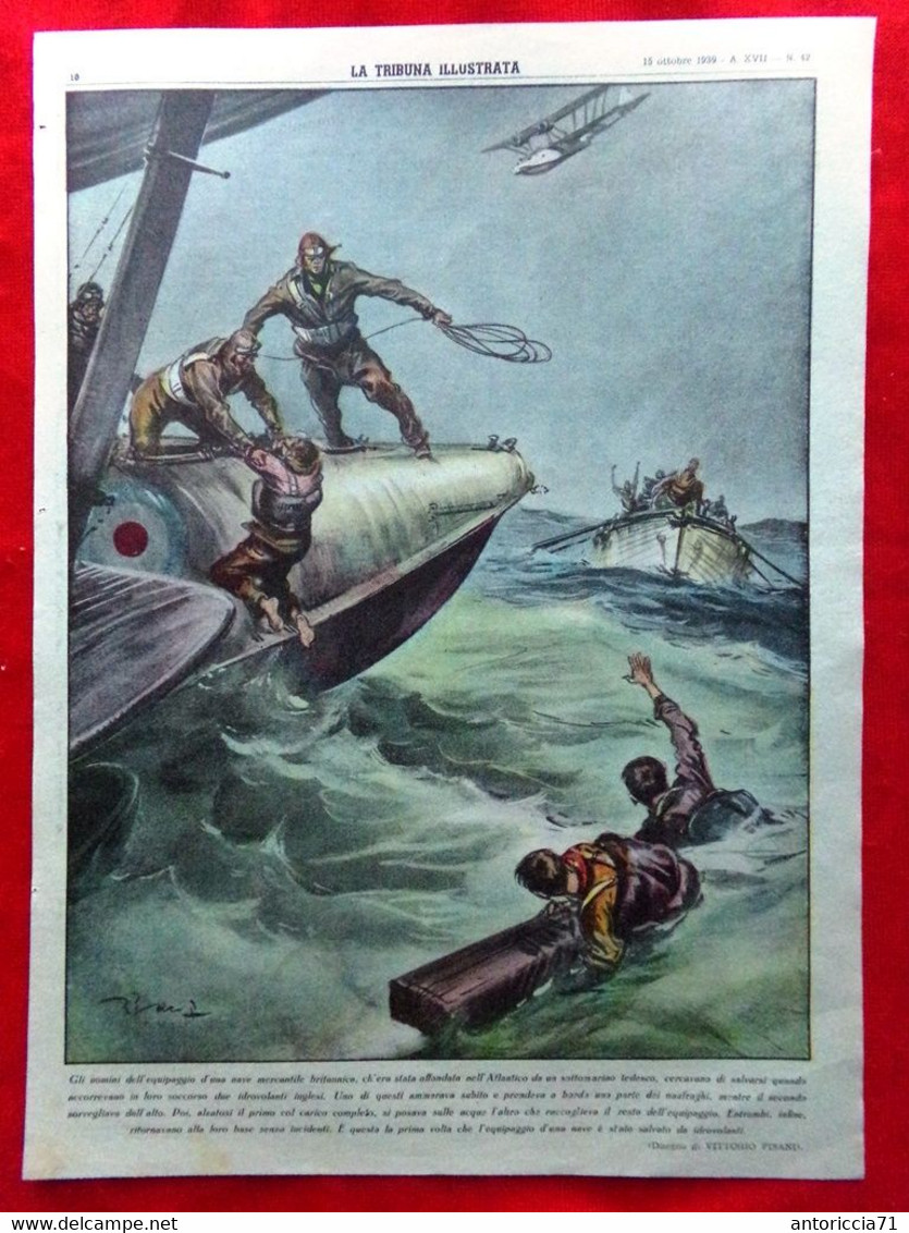 Retrocopertina Tribuna Illustrata Nr. 42 Del 1939 WW2 Ciclista Garfagnana Campia - Guerre 1939-45