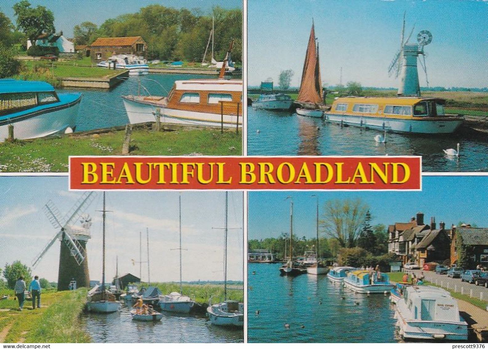 Beautiful Broadlands  - Multiview - Norfolk   -  Used Postcard - UK - Stamped - Great Yarmouth